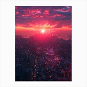 Sunset Over New York City Canvas Print