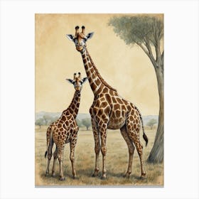 Giraffes 4 Canvas Print