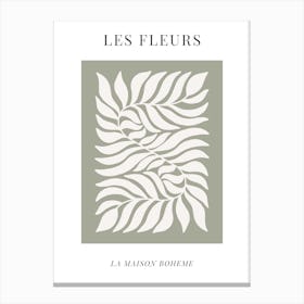 Sage & Cream Les Fleurs 1 Canvas Print