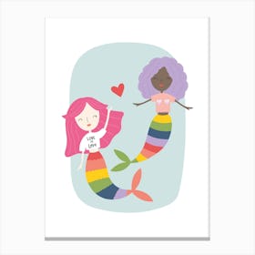 Mermaid for Each other. Pride Canvas Print