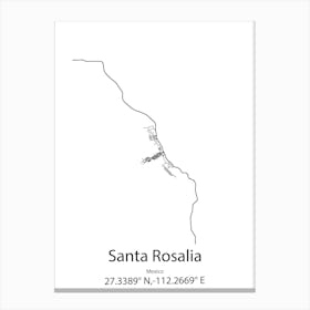 Santa Rosalia,Mexico Minimalist Map Canvas Print