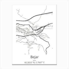 Bejar,Spain Minimalist Map Toile