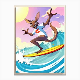 Kangaroo Surfing Canvas Print