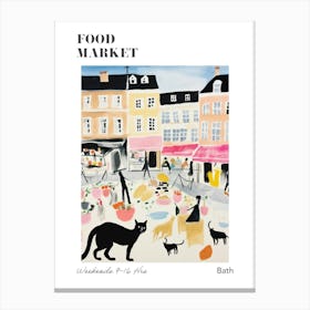 The Food Market In Bath 1 Illustration Poster Canvas Print