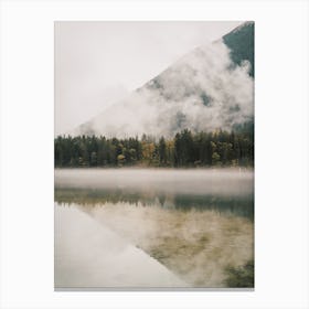 Foggy Mountain Lake Canvas Print