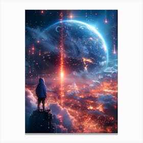 Man Looking At The Stars Canvas Print