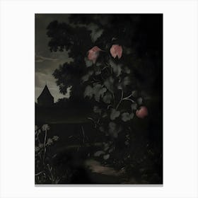 Dark Gothic Roses In The Night Canvas Print