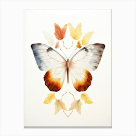 Butterfly With Leaves Canvas Print