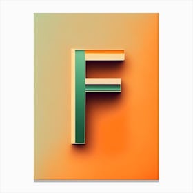 F, Letter, Alphabet Retro Minimal Canvas Print