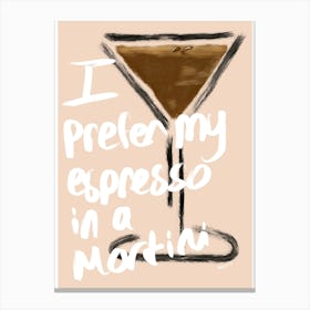 Espresso Martini - Cocktail Quote Artwork Canvas Print