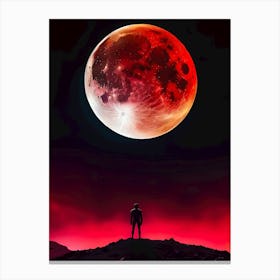 Blood Moon From The Top Of The Mountain Canvas Print