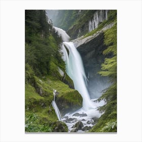 Trümmelbach Falls, Switzerland Realistic Photograph (4) Canvas Print