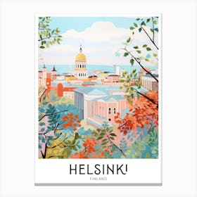 Helsinki, Finland Maximalist Travel Poster Vibrant Colour Canvas Print