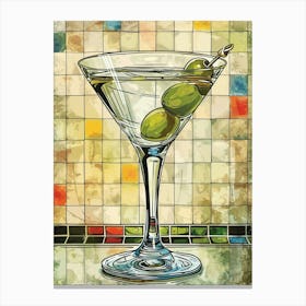 Martini Vintage Illustration 3 Canvas Print