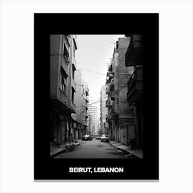 Poster Of Beirut, Lebanon, Mediterranean Black And White Photography Analogue 1 Canvas Print