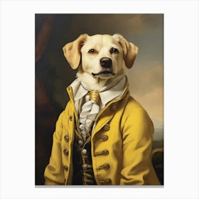 Dog In A Coat Canvas Print