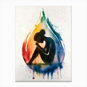 Rainbow Raindrop Canvas Print