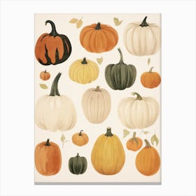 Vintage Style Pumpkin Drawing 2 Canvas Print