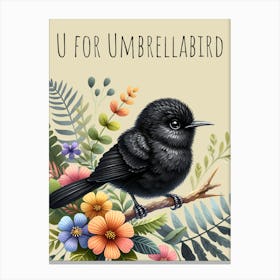 U For Umbrellabird Nursery Canvas Print