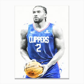 Kawhi Leonard Portrait Basketball Canvas Print