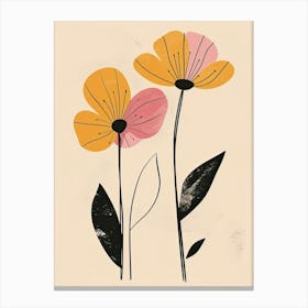 Taipei Flower Market Boho Minimalist Style 1 Canvas Print