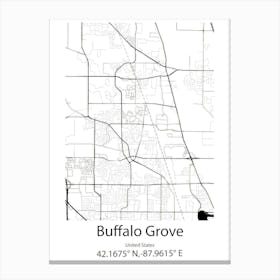 Buffalo,United States Minimalist Map Canvas Print