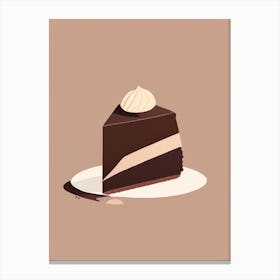 Flourless Chocolate Cake Dessert Simplicity Flower Canvas Print