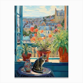 Cat On A Window Sill 1 Canvas Print