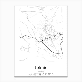 Tolmin,Slovenia Minimalist Map Canvas Print