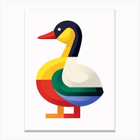 Colourful Geometric Bird Duck 1 Canvas Print