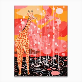 Swirl Pattern Giraffe Pink & Orange 3 Canvas Print
