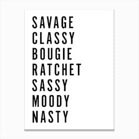Savage Classy Bougie ... Funny Music Lyric Wall Art Poster Print Canvas Print