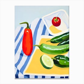 Serrano Pepper 3 Tablescape vegetable Canvas Print