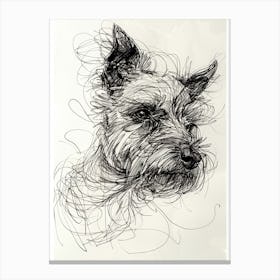 Australian Terrier Line Sketch 2 Canvas Print