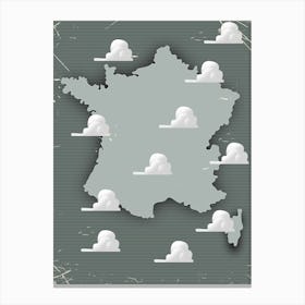 France weather map Canvas Print