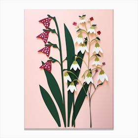 Cut Out Style Flower Art Lily Of The Valley 2 Canvas Print