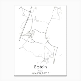 Erstein,France Minimalist Map Canvas Print