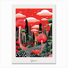 Poster Of Genoa, Italy, Illustration In The Style Of Pop Art 3 Canvas Print
