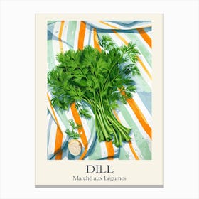 Marche Aux Legumes Dill Summer Illustration 3 Canvas Print