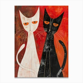 Black And White Cats 8 Canvas Print