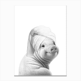 Pig In A Towel Canvas Print