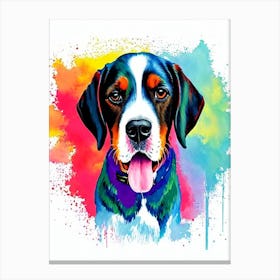 American English Coonhound Rainbow Oil Painting dog Canvas Print