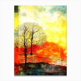 Autumn Dusk - Sunset With Trees Canvas Print