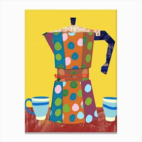 Espresso Maker Machine Coffee Colours Kitchen Canvas Print