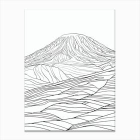 Mount Kilimanjaro Tanzania Line Drawing 8 Canvas Print