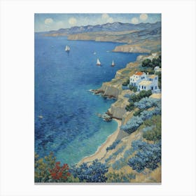 A Slice of Greek Paradise Aegean Coast Canvas Print