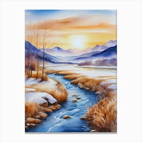 Winter Landscape Painting 14 Canvas Print