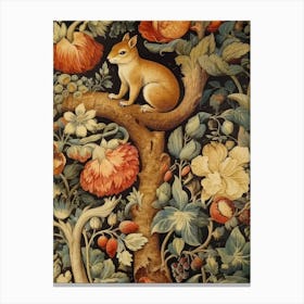 Squirrel In A Tree William Morris Canvas Print