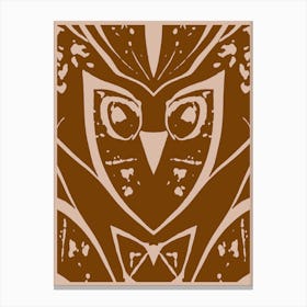Abstract Owl Two Rich Latte Canvas Print