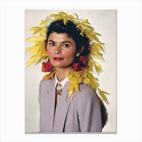 Audrey Tautou Retro Collage Movies Canvas Print